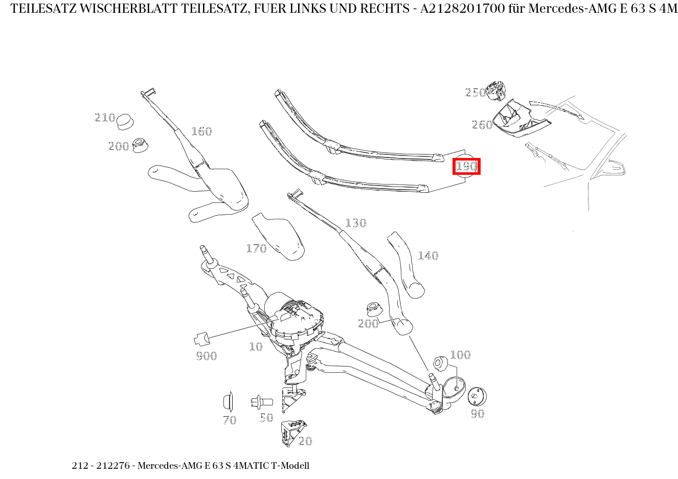 Teilesatz Wischerblatt TEILESATZ, FUER LINKS UND RECHTS Mercedes-AMG E 63 S 4MATIC T-Modell 212