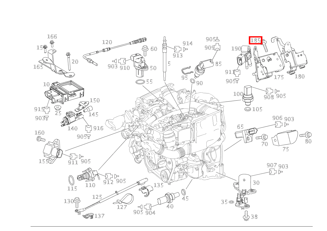 Sechsrundschraube Befestigung Halter; M6X23 GLK350CDI 4M 204 Sechsrundschraube Befestigung Halter; M6X23 GLK350CDI 4M 204