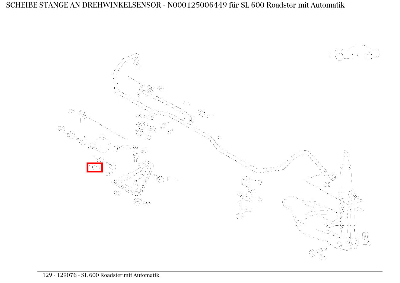 Scheibe STANGE AN DREHWINKELSENSOR SL 600 Roadster mit Automatik 129