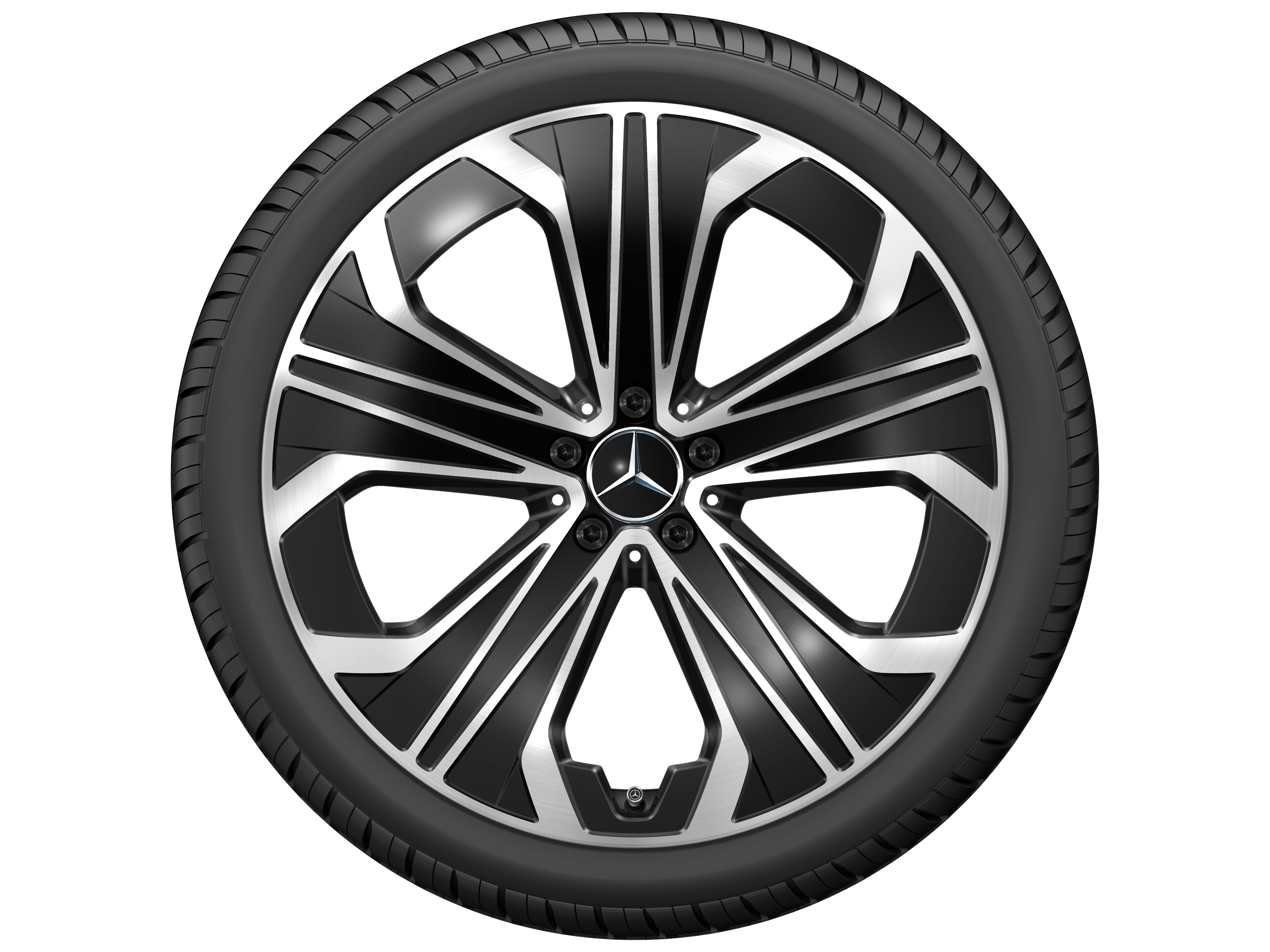 5-W-Speichen-Rad, Aero, 21 Zoll, 9,5 J x 21 ET 41,5, schwarz, glanzgedreht