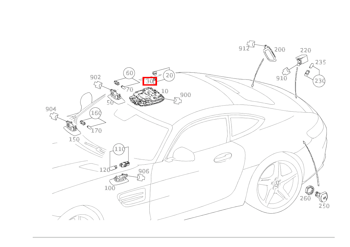 Glühlampe IN DACHBEDIENEINHEIT; 12V-6W Mercedes-AMG GT S 197