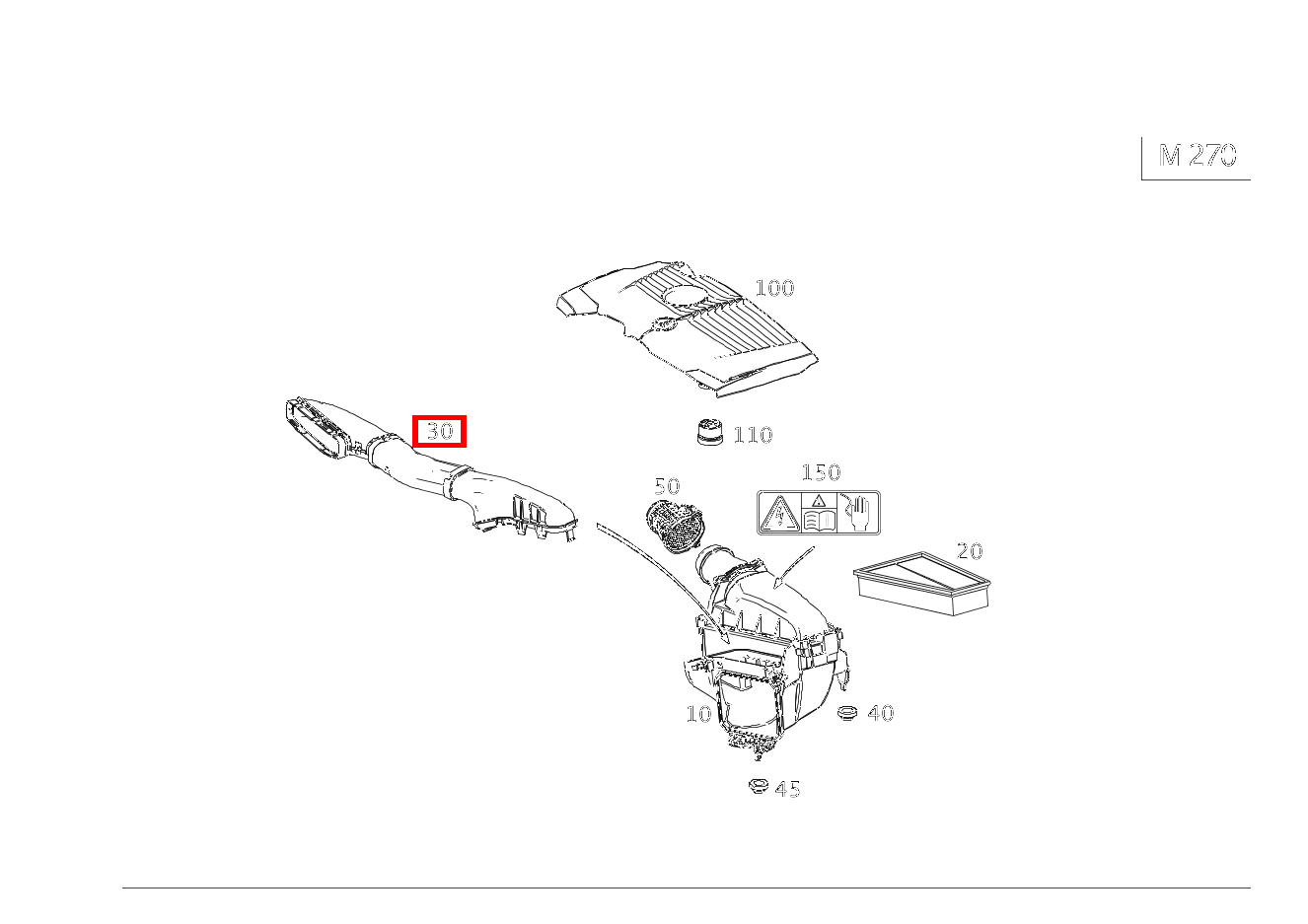 Luftansaugschlauch ZWISCHEN LUFTFILTER UND KALTLUFTANSAUGHUTZE B220 4M 246