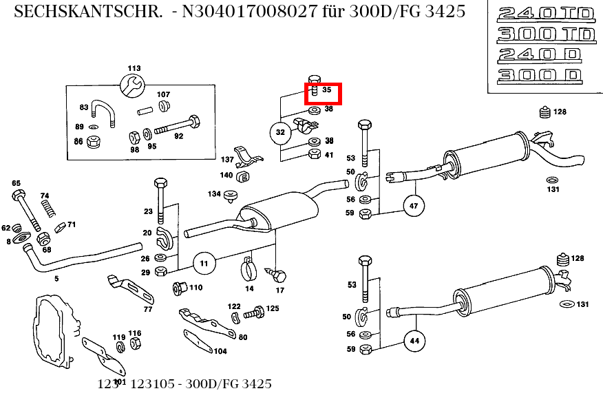 Sechskantschraube 300D/FG 3425 123 Sechskantschraube 300D/FG 3425 123