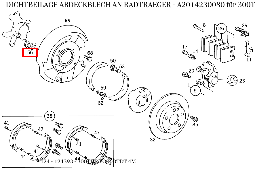 Dichtbeilage ABDECKBLECH AN RADTRAEGER 300TDT/E300DTDT 4M 124 Dichtbeilage ABDECKBLECH AN RADTRAEGER 300TDT/E300DTDT 4M 124