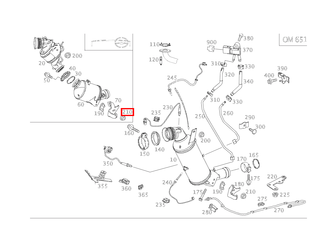 Sechskantmutter Für Halter an Partikelfilter; M8 E 250 d Cabriolet 207