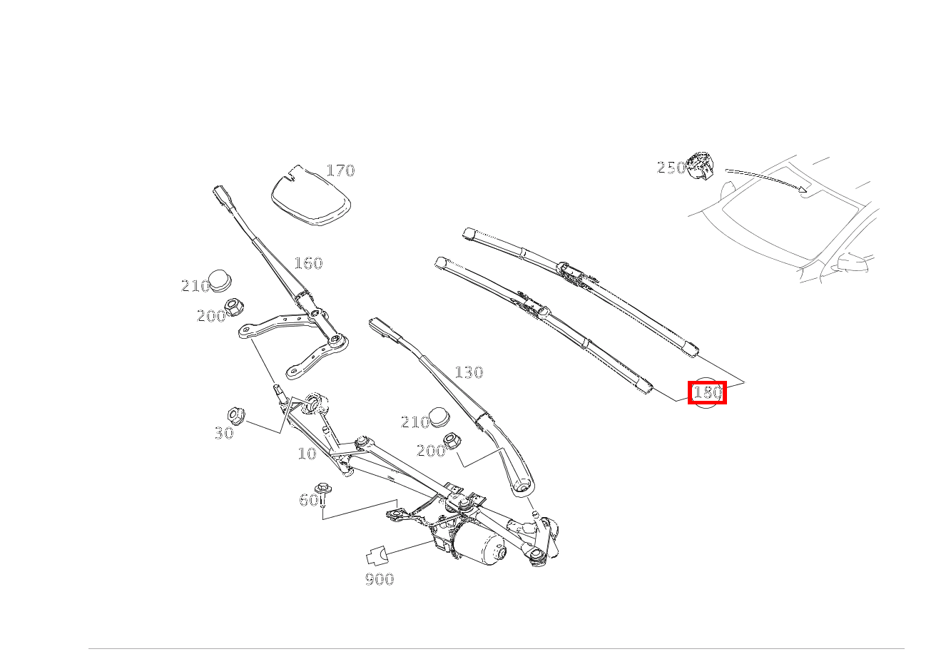 Teilesatz Wischerblatt Teilesatz, für links und rechts GLA200CDI 156 Teilesatz Wischerblatt Teilesatz, für links und rechts GLA200CDI 156