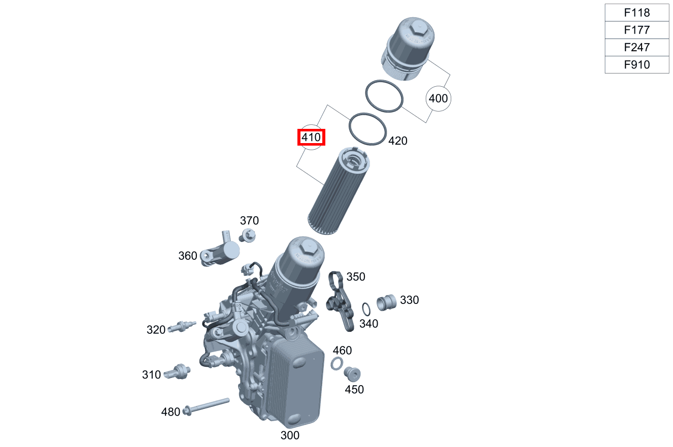 Teilesatz Filtereinsatz Mit Dichtringen GLC 300 d 4MATIC Coupé BCA 253