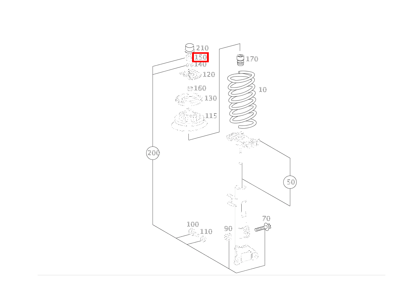 Sechskantmutter AN STOSSDAEMPFER OBEN; M14X1.5 C 220 d T-Modell 205