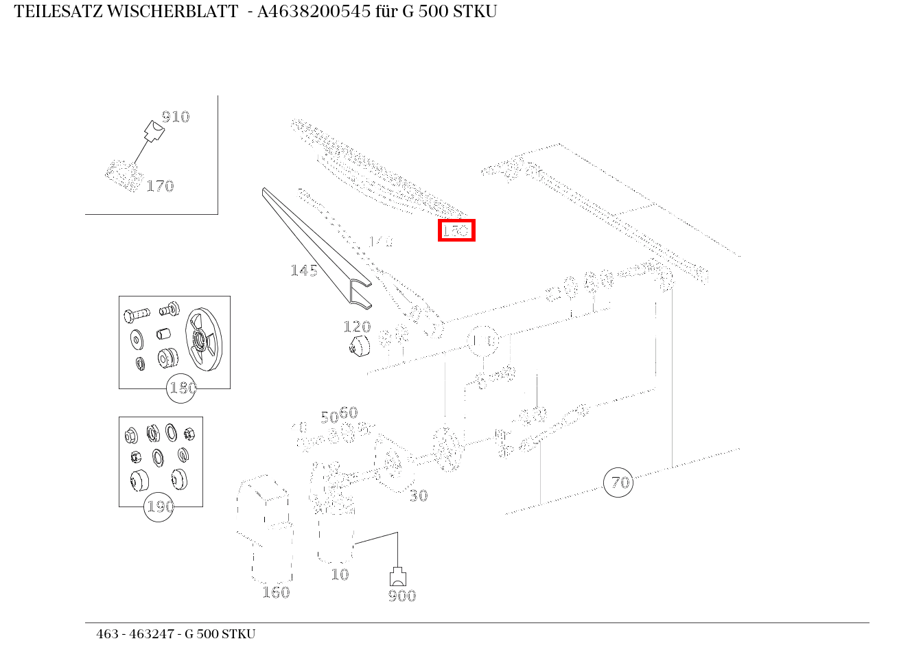 Teilesatz Wischerblatt G 500 STKU 463