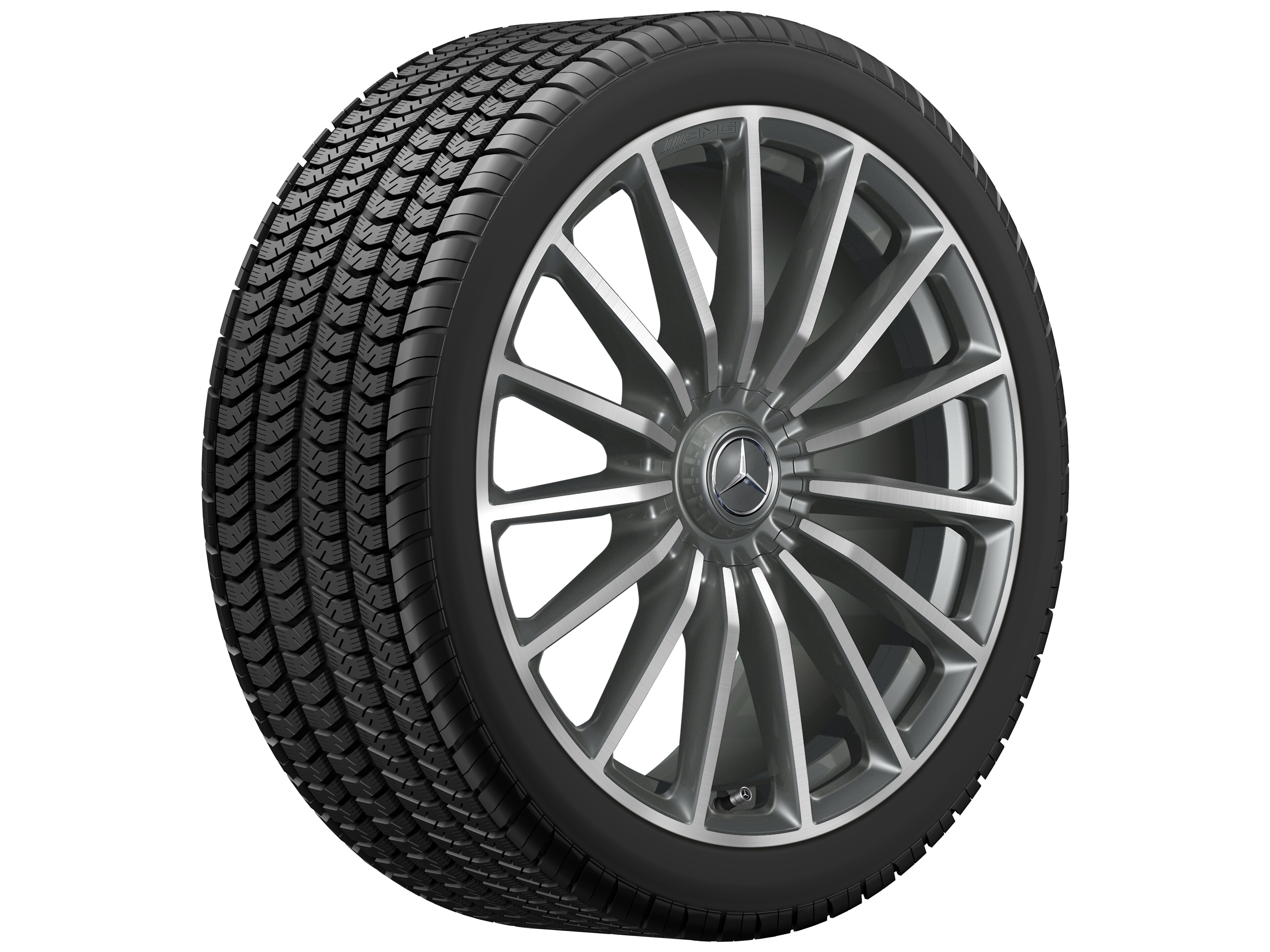 Mercedes-Benz - AMG Vielspeichen-Rad, 22 Zoll, 10 J x 22 ET 45, titangrau, glanzgedreht