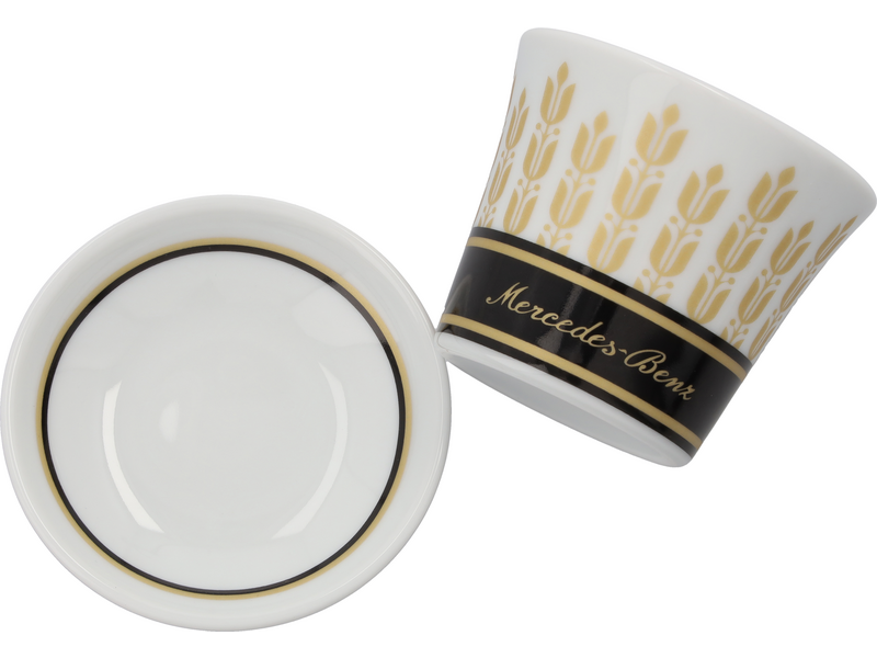 Espressotassen Set, 90 ml, 4-teilig, schwarz/weiß/goldfarben, Porzellan Espressotassen Set, 90 ml, 4-teilig, schwarz/weiß/goldfarben, Porzellan