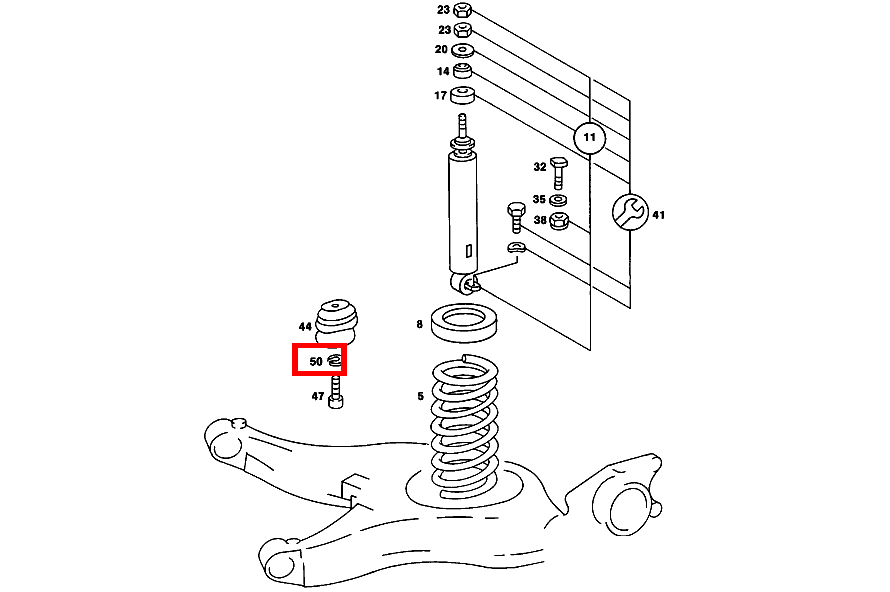 Federring ANSCHLAGPUFFER AN RAHMEN 560 SL 107
