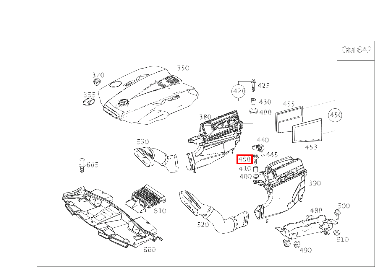 Sechsrundschraube Luftfiltergehäuse rechts; M6X25 CLS 350 SB 4Matic 218