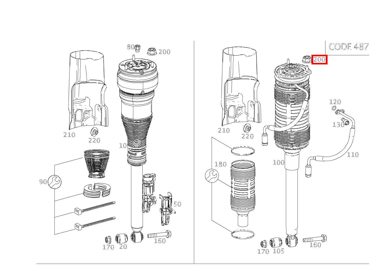 Mutter FEDERBEIN LINKS UND RECHTS; M10 Mercedes-Maybach S 560 4MATIC 222 Mutter FEDERBEIN LINKS UND RECHTS; M10 Mercedes-Maybach S 560 4MATIC 222