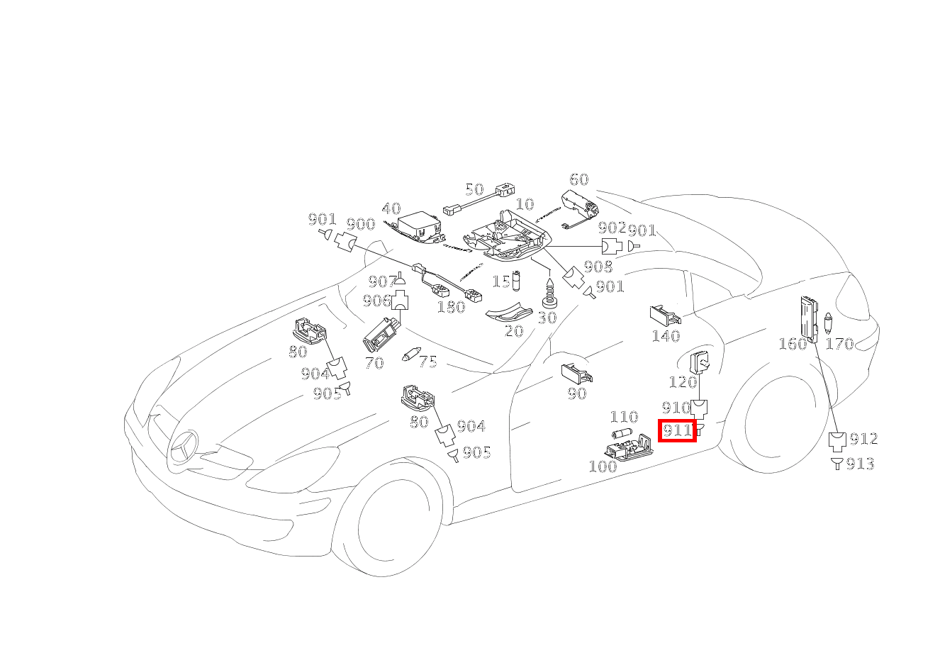 Kontaktbuchse TUERKONTAKTSCHALTER; 0.5-0.75 MM2 SLK2.8 SLK 55 AMG Roadster 171