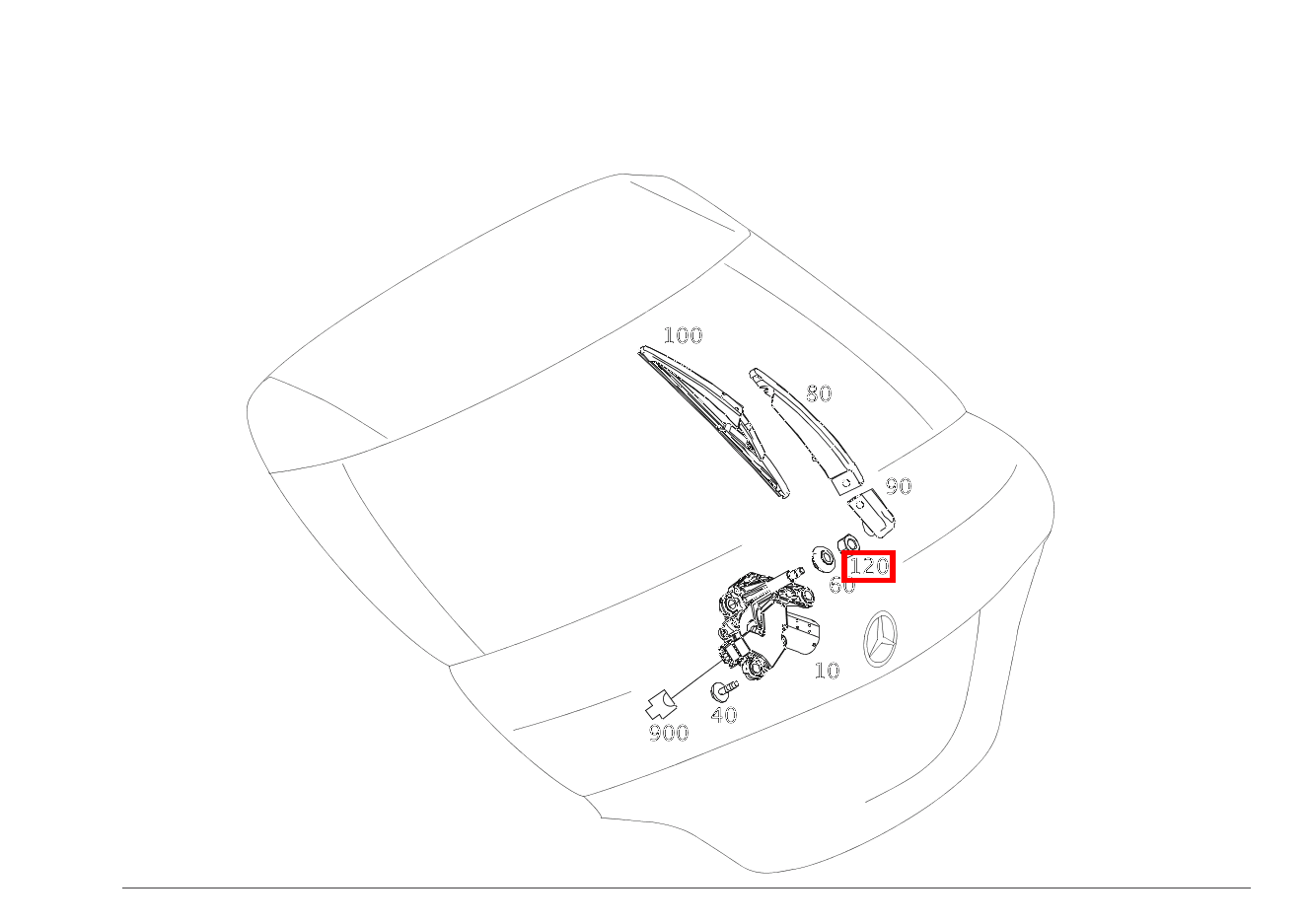 Sechskantmutter WISCHERARM AN WISCHERMOTOR; M8 Mercedes-AMG CLA 45 4MATIC Shooting Brake BCA 117