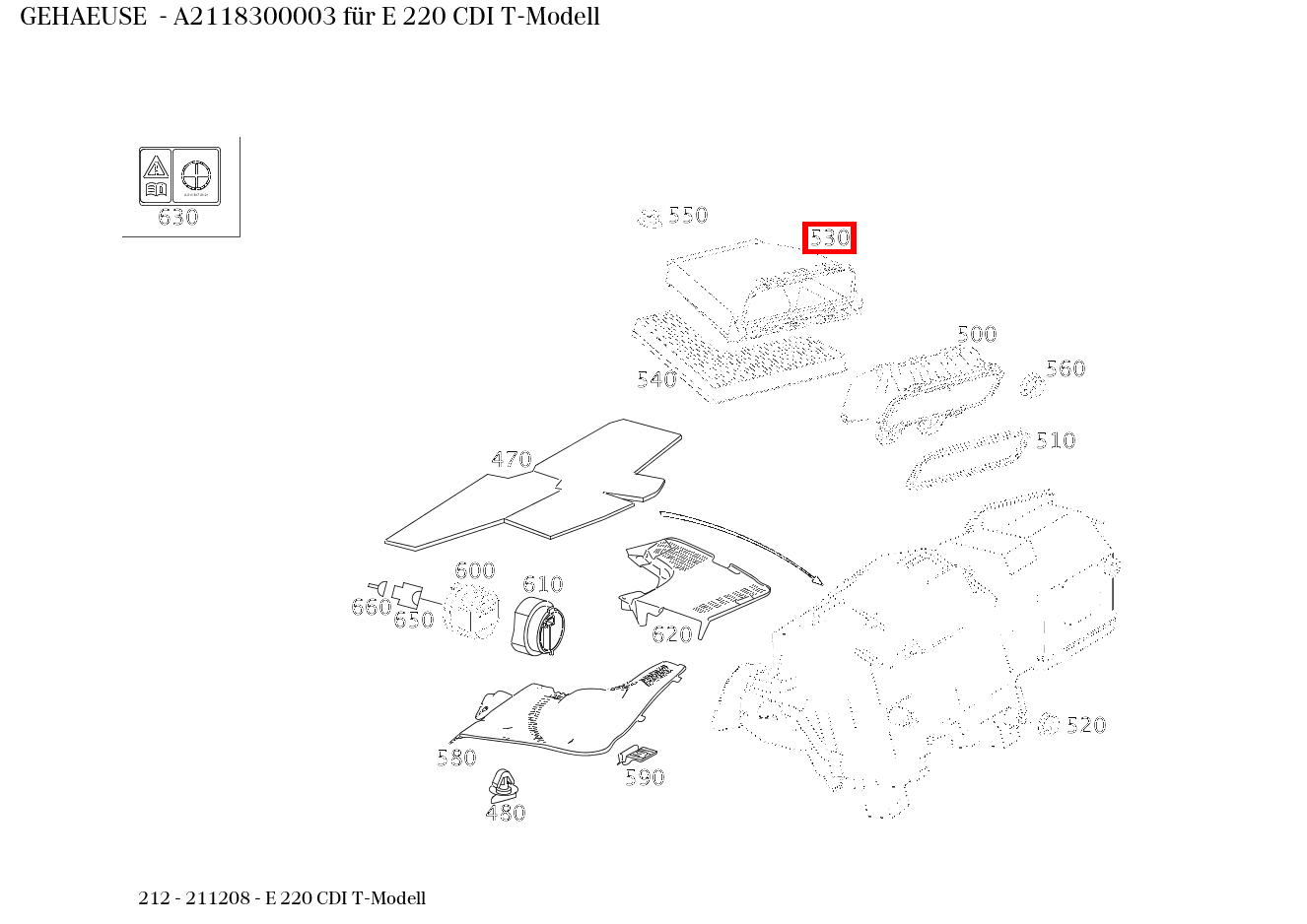 Gehäuse E 220 CDI T-Modell 212