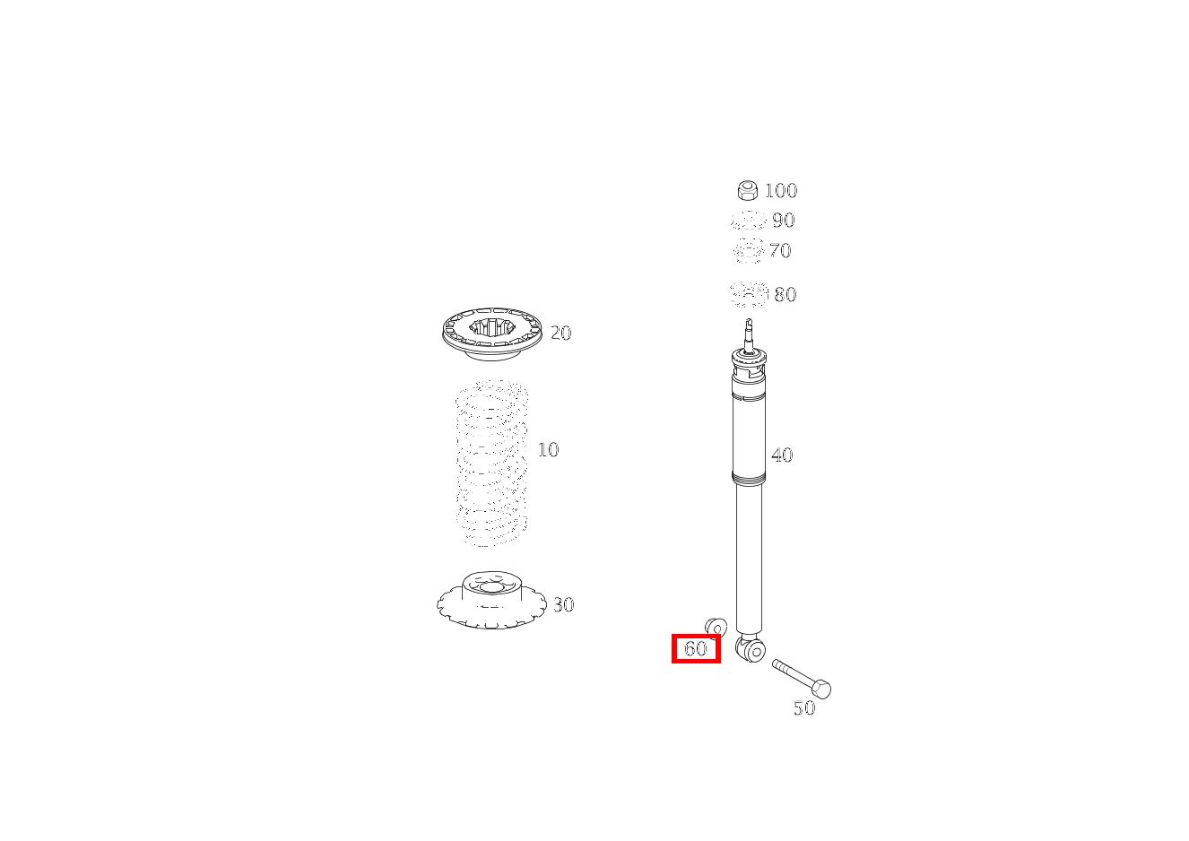 Mutter BEFESTIGUNG STOSSDAEMPFER UNTEN; M10 B 180 246 Mutter BEFESTIGUNG STOSSDAEMPFER UNTEN; M10 B 180 246