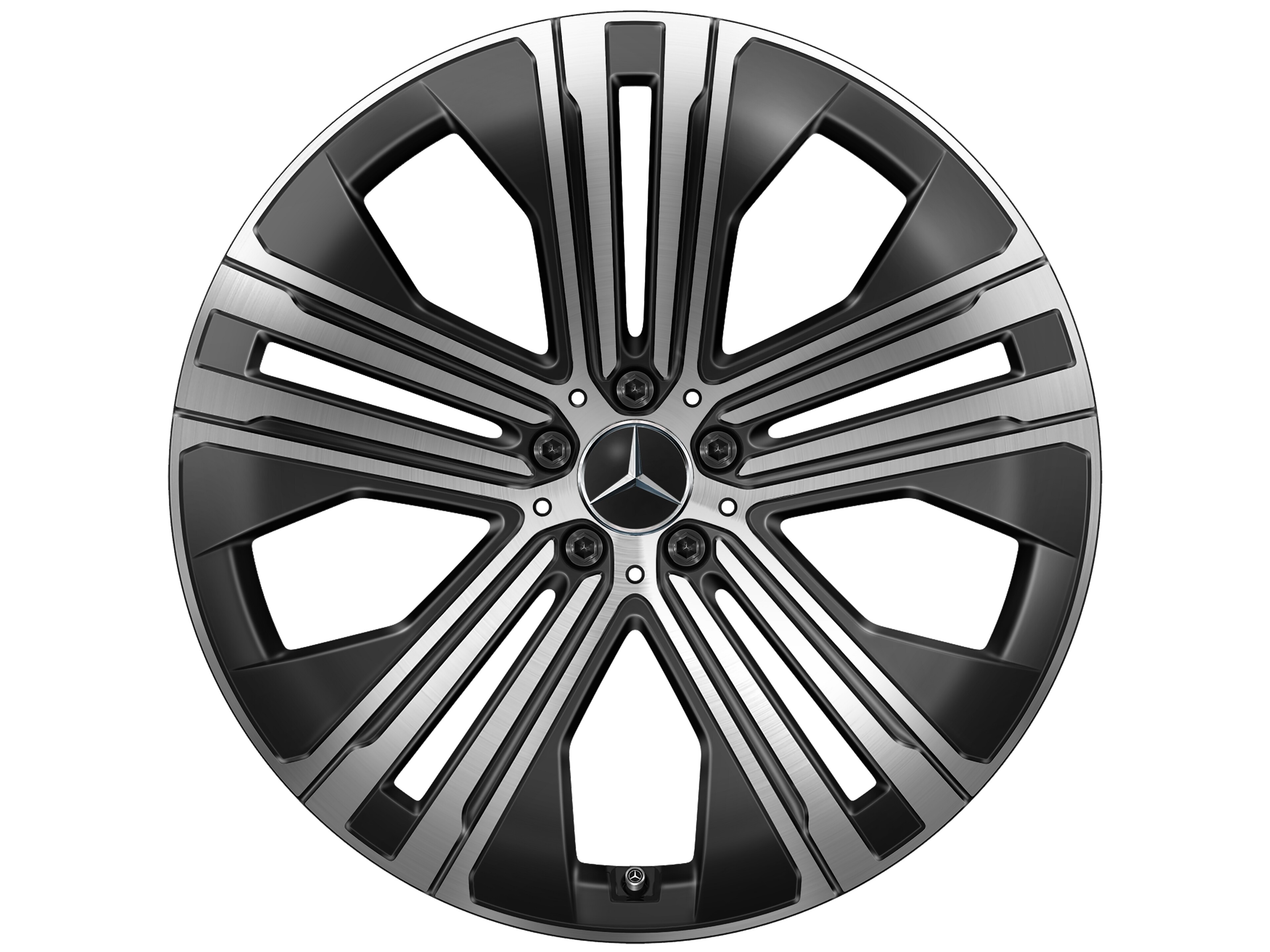 Mercedes-Benz - 5-Doppelspeichen-Rad, Aero, 22 Zoll, 9,5 J x 22 ET 41,5, schwarz, glanzgedreht