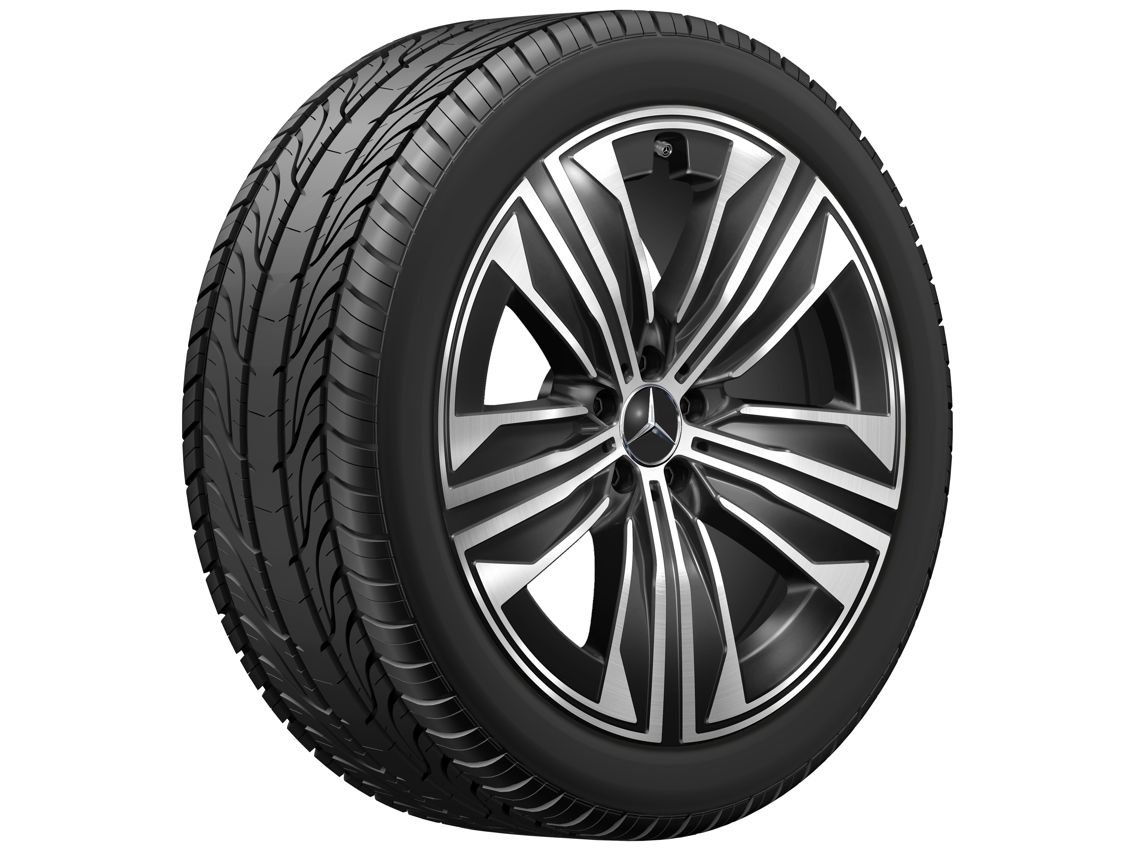 5-Speichen-Rad, Aero, 21 Zoll, 10 J x 21 ET 36, schwarz, glanzgedreht