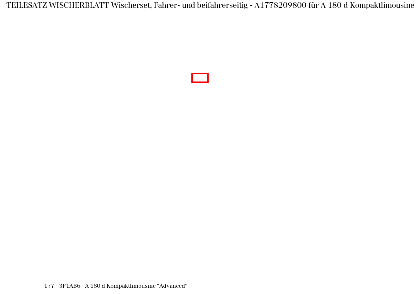 Teilesatz Wischerblatt Wischerset, Fahrer- und beifahrerseitig A 180 d Kompaktlimousine "Advanced" 177