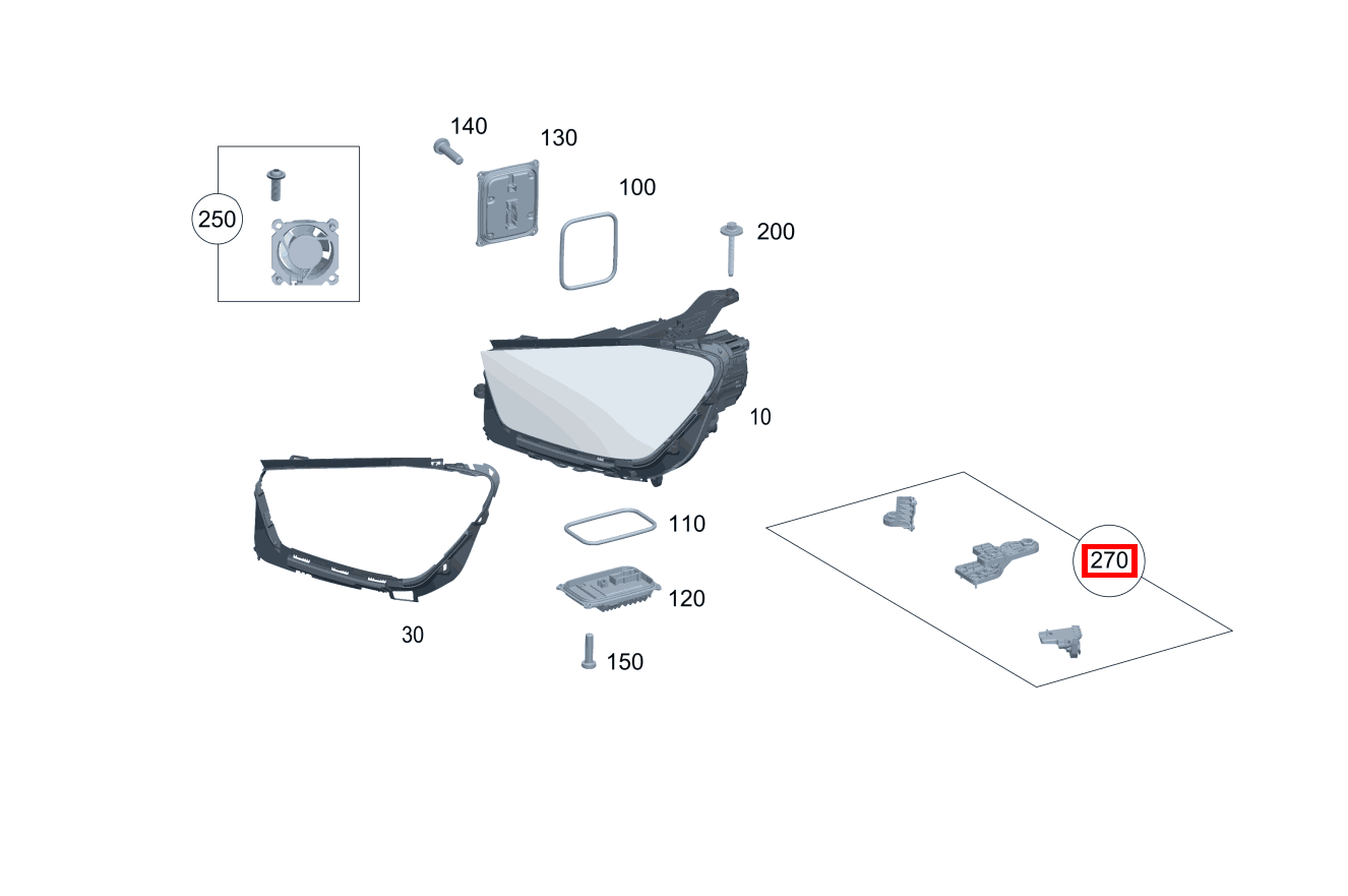 Reparatursatz Halter Reparaturlösung für Scheinwerfer, rechts Mercedes-AMG GLS 63 4MATIC+ 167