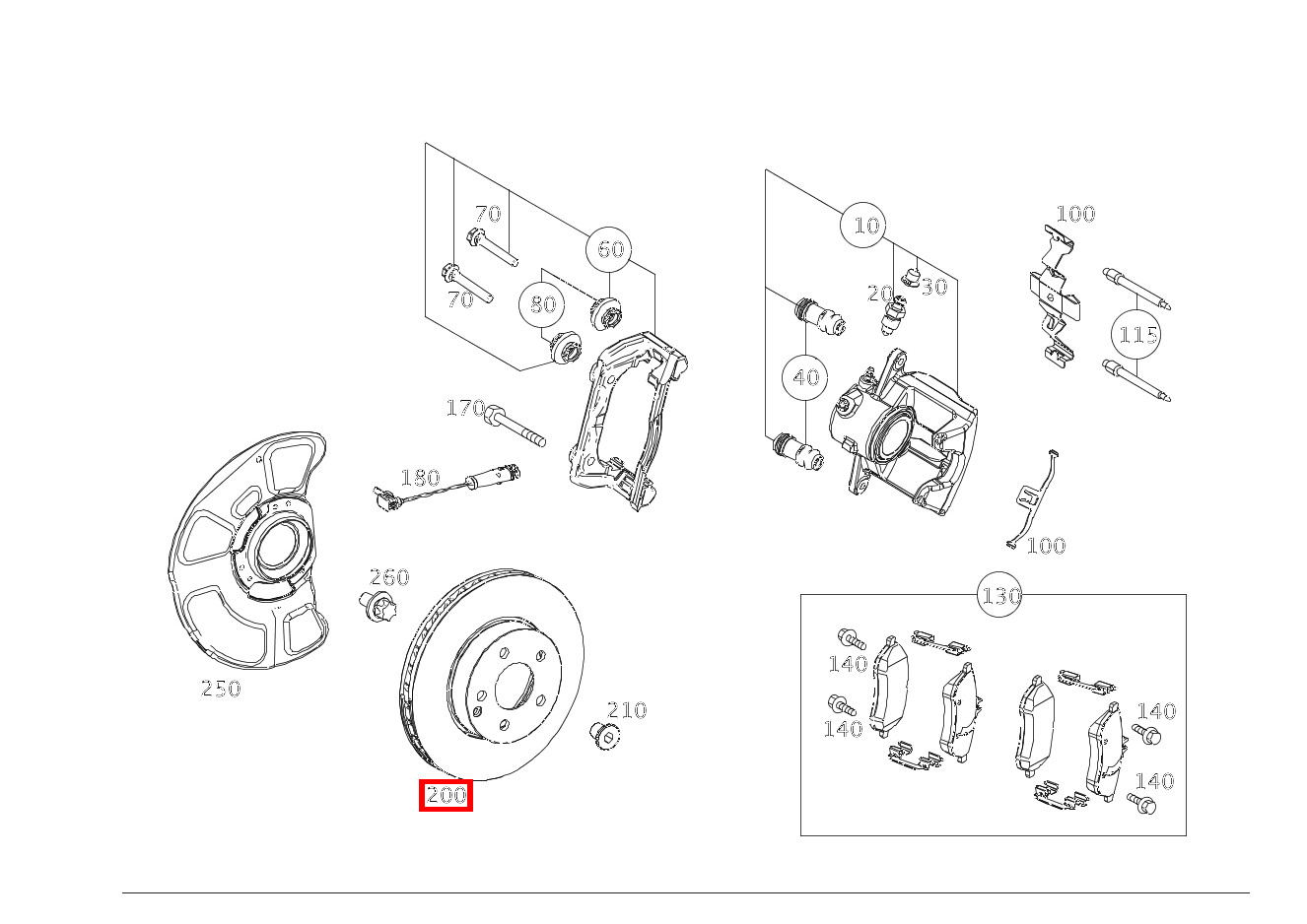 Bremsscheibe belüftet Vorne Rechts E250TCDI BLUE EFF 212 Bremsscheibe belüftet Vorne Rechts E250TCDI BLUE EFF 212