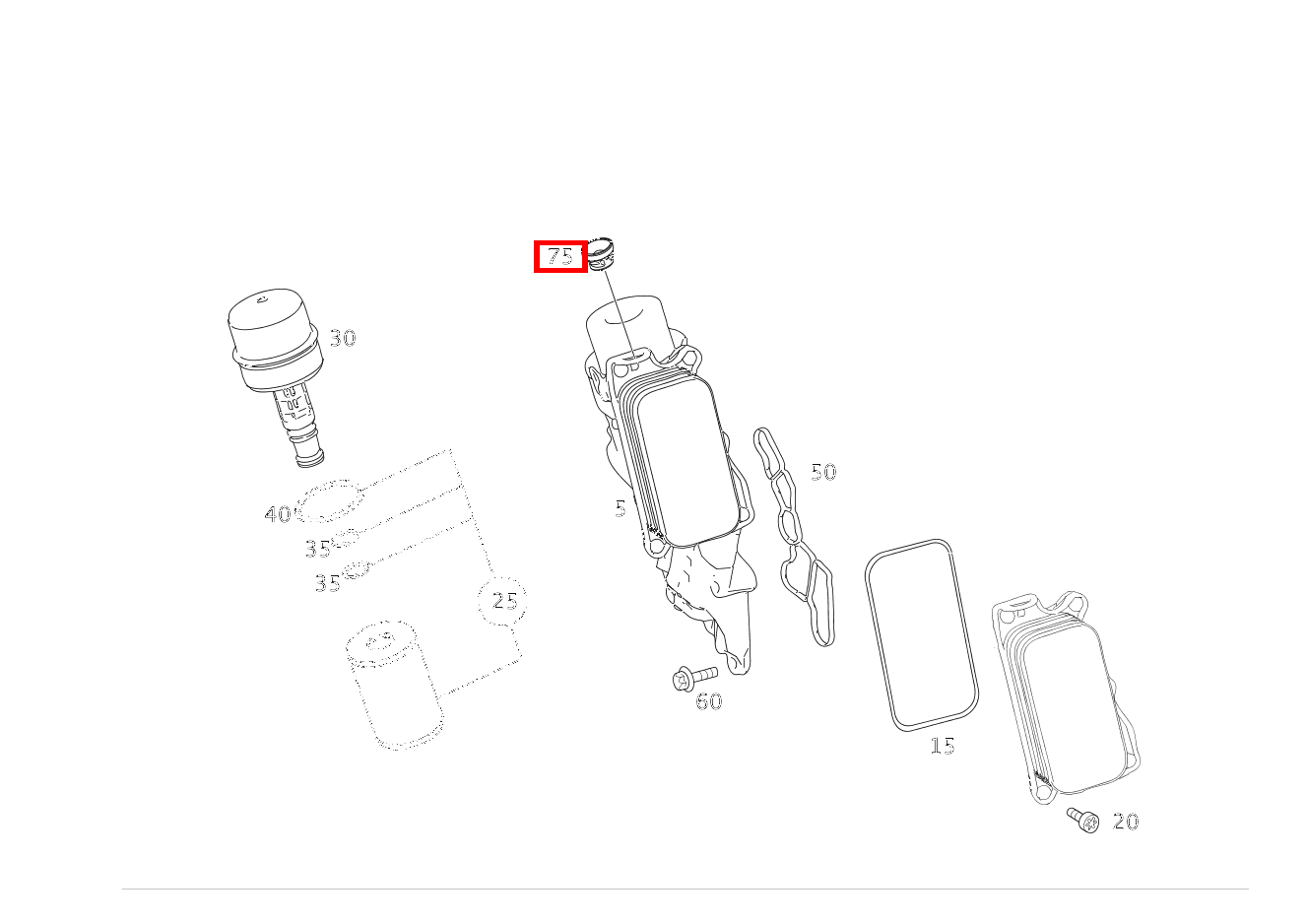 Puffer An Ölkühler CLS 500, CLS 550 219