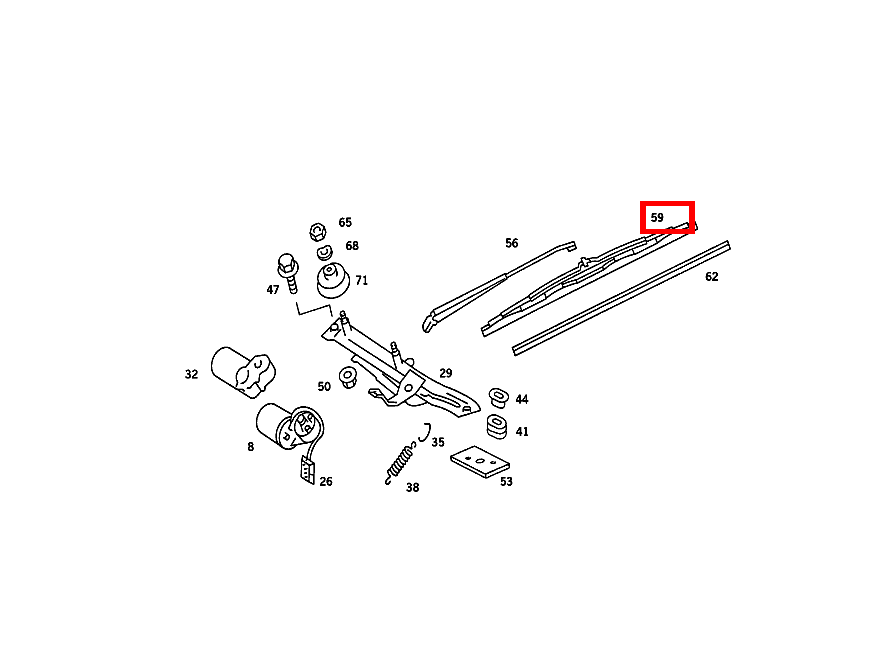 Wischerblatt RECHTS 420 SEC COUPE mit Automatic 126