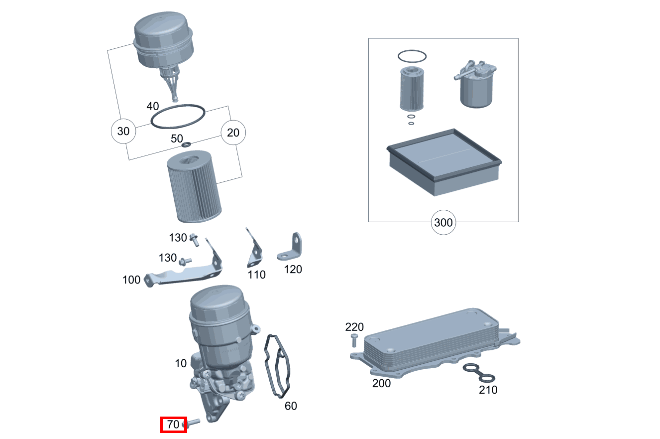 Sechsrundschraube Ölfilter an Zylinderkurbelgehäuse; M7X25 E280CDI SONDERAUFB 211