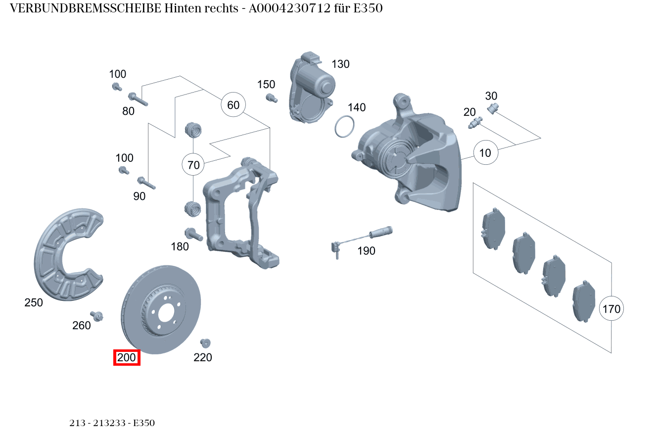 Verbundbremsscheibe Hinten rechts E350 213