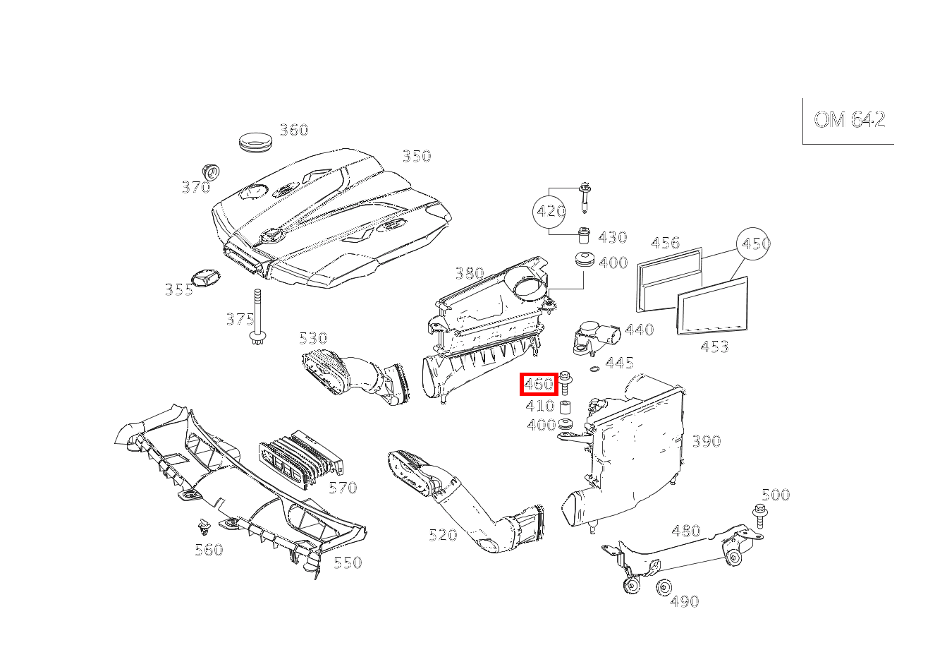 Sechsrundschraube Luftfiltergehäuse an Zylinderkopfhaube hinten; M6X25 GLK350CDI 4M 204