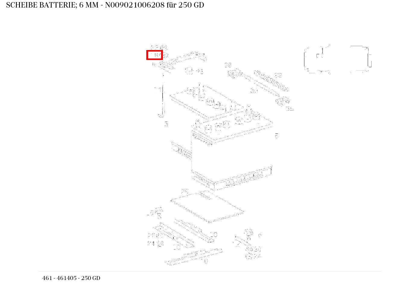 Scheibe BATTERIE; 6 MM 250 GD 461