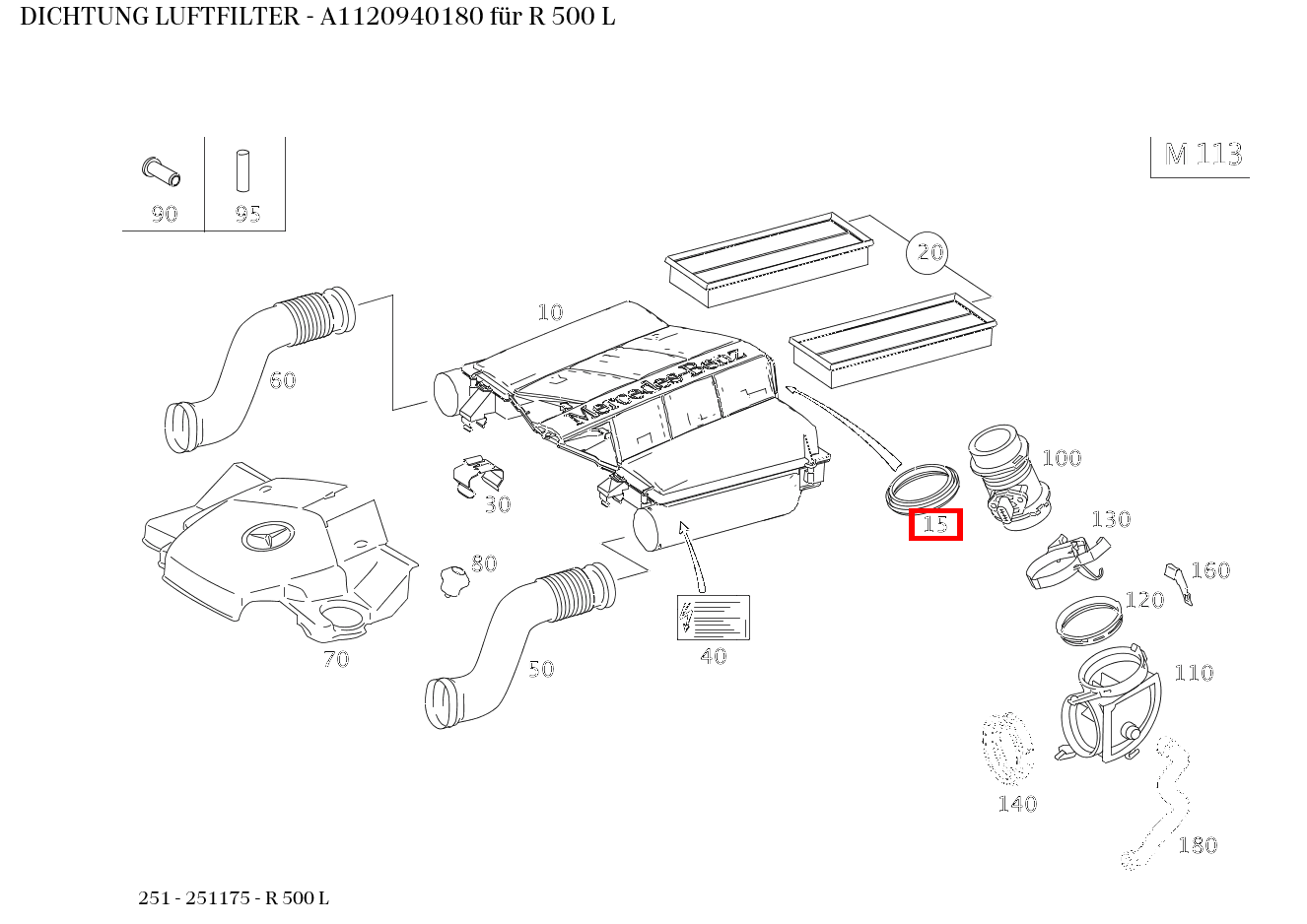 ABDICHTUNG LUFTFILTER R 500 L 251 ABDICHTUNG LUFTFILTER R 500 L 251