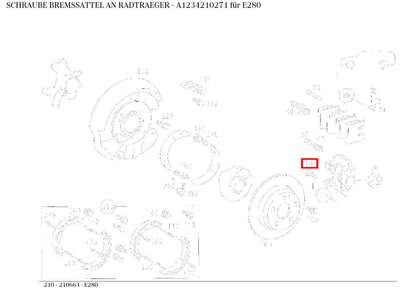 Schraube BREMSSATTEL AN RADTRAEGER E280 210
