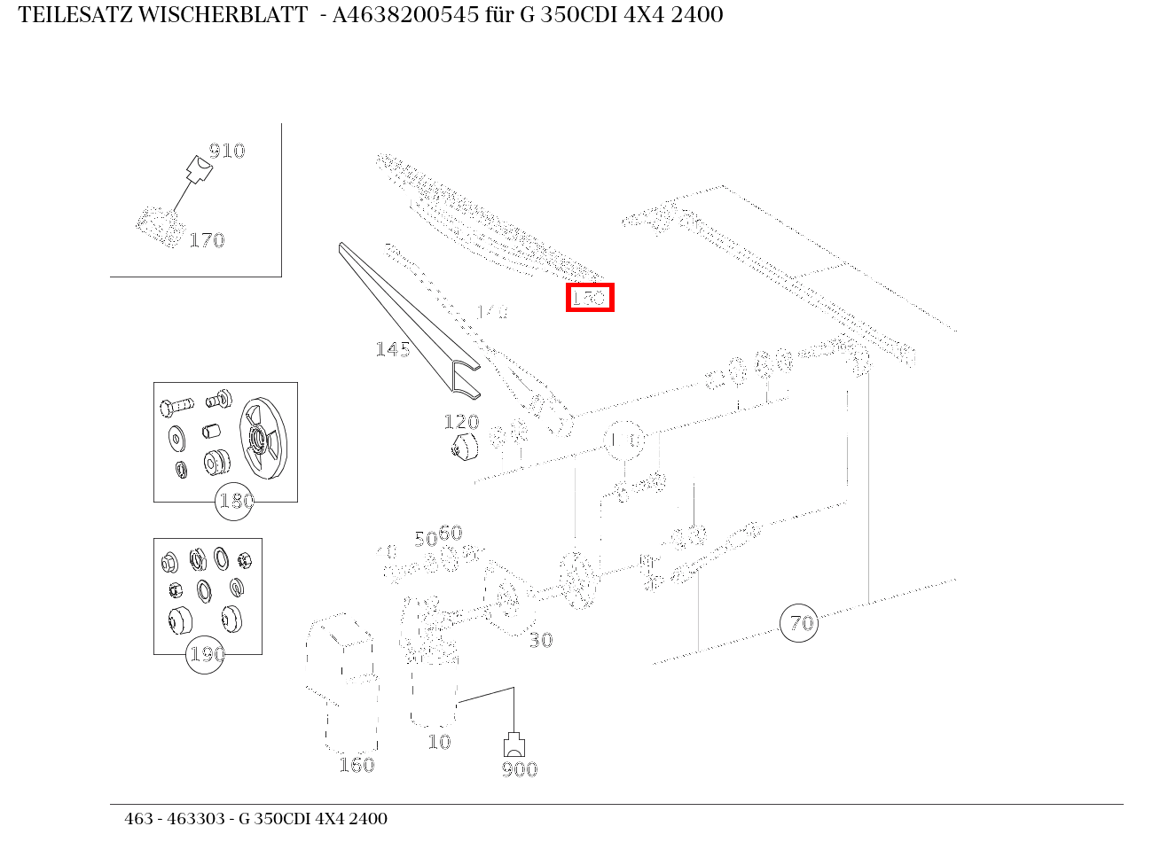 Teilesatz Wischerblatt G 350CDI 4X4 2400 463