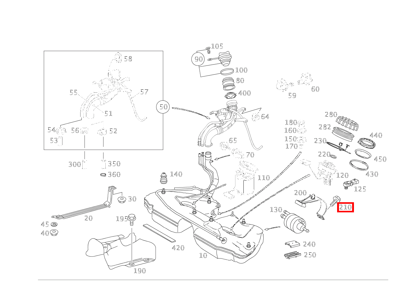 Sechsrundschraube Halter Kraftstofffilter; M6X23 C 320 Sportcoupé 203 Sechsrundschraube Halter Kraftstofffilter; M6X23 C 320 Sportcoupé 203