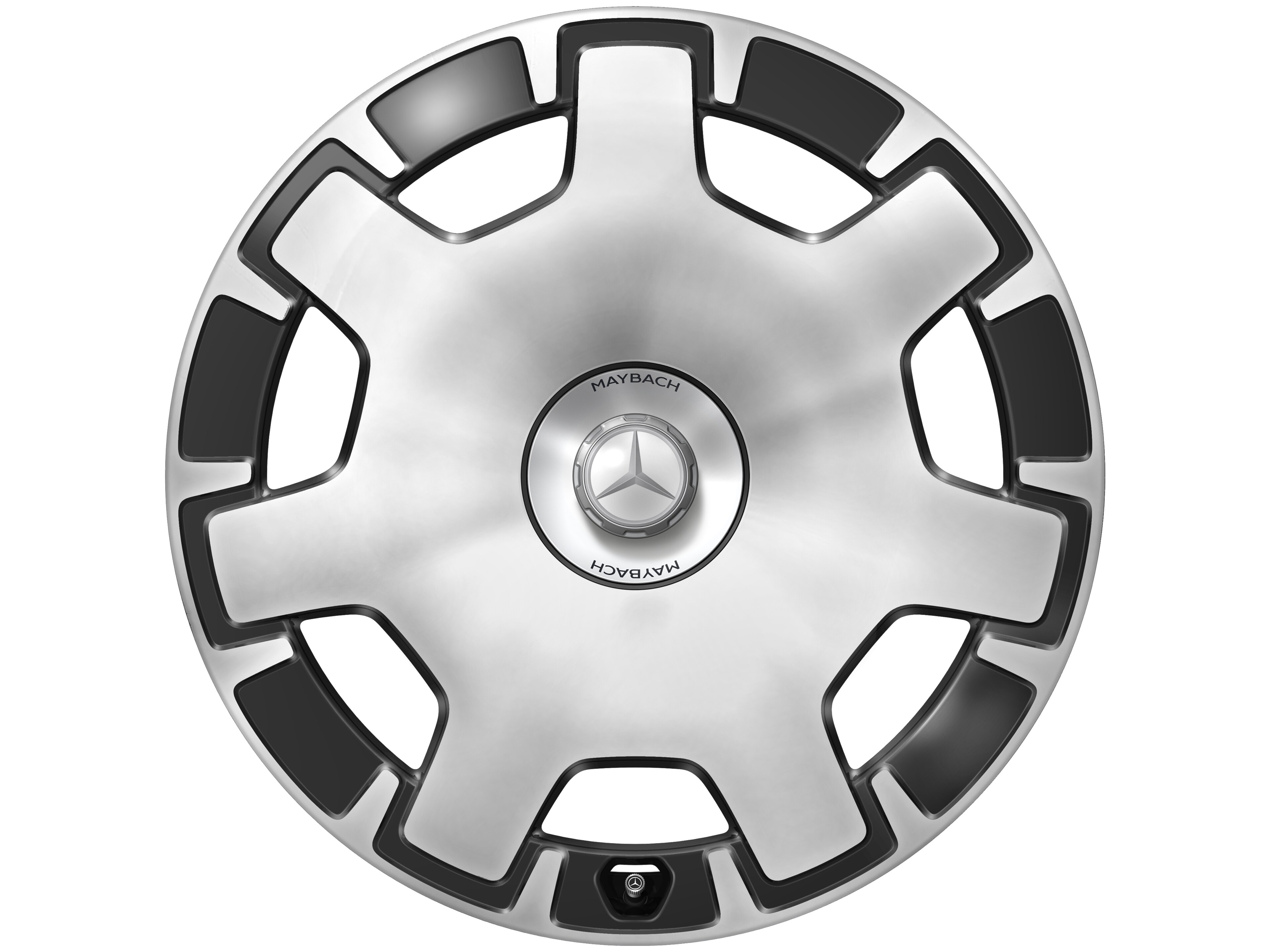 Mercedes-Benz - 7-Loch-Rad, 22 Zoll, 9,5 J x 22 ET 27,5, schwarz, glanzgedreht