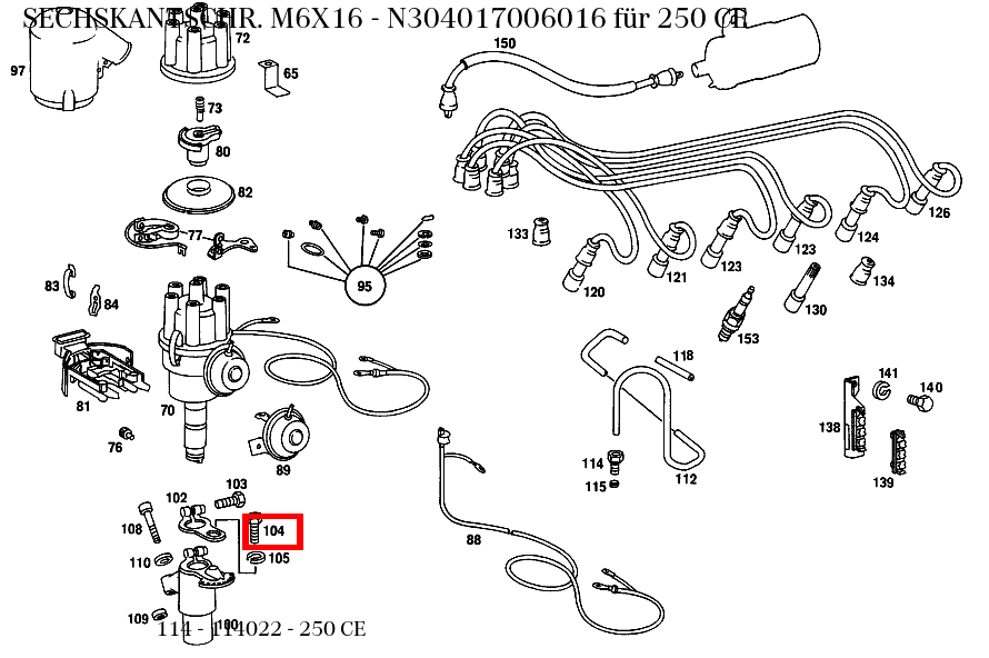 Sechskantschraube M6X16 250 CE 114