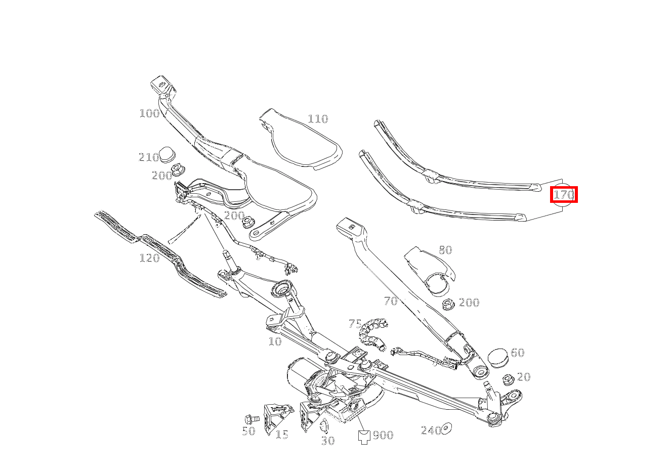 Teilesatz Wischerblatt TEILESATZ, FUER LINKS UND RECHTS SL65 AMG 231 Teilesatz Wischerblatt TEILESATZ, FUER LINKS UND RECHTS SL65 AMG 231