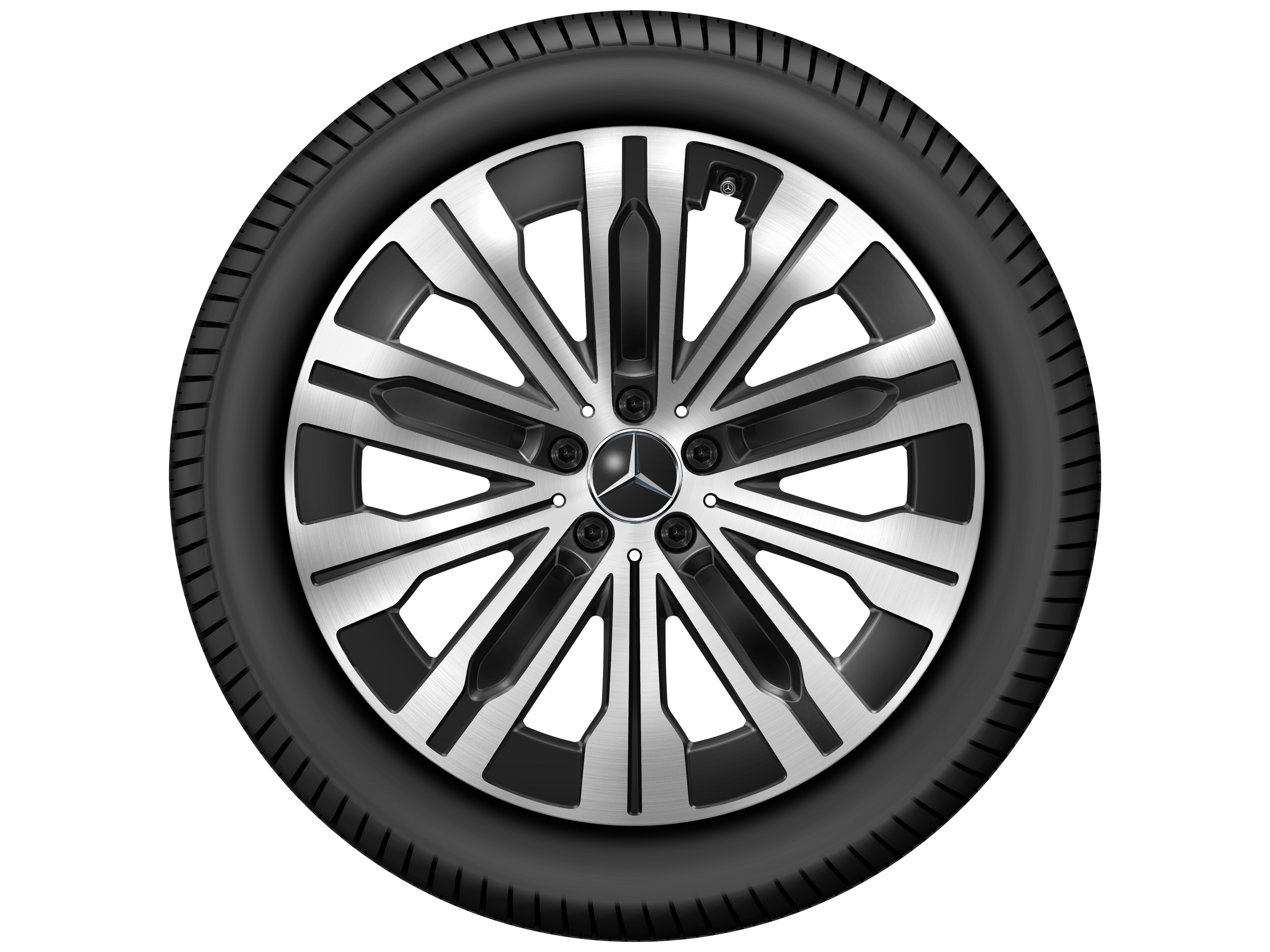 10-Speichen-Rad, Aero, 20 Zoll 8,5 J x 20 ET 38,5, schwarz, glanzgedreht
