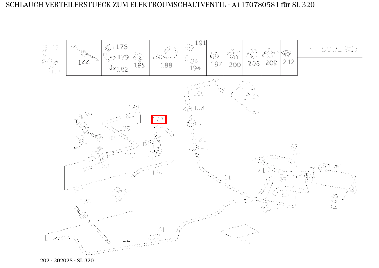 Schlauch VERTEILERSTUECK ZUM ELEKTROUMSCHALTVENTIL SL 320 202 Schlauch VERTEILERSTUECK ZUM ELEKTROUMSCHALTVENTIL SL 320 202