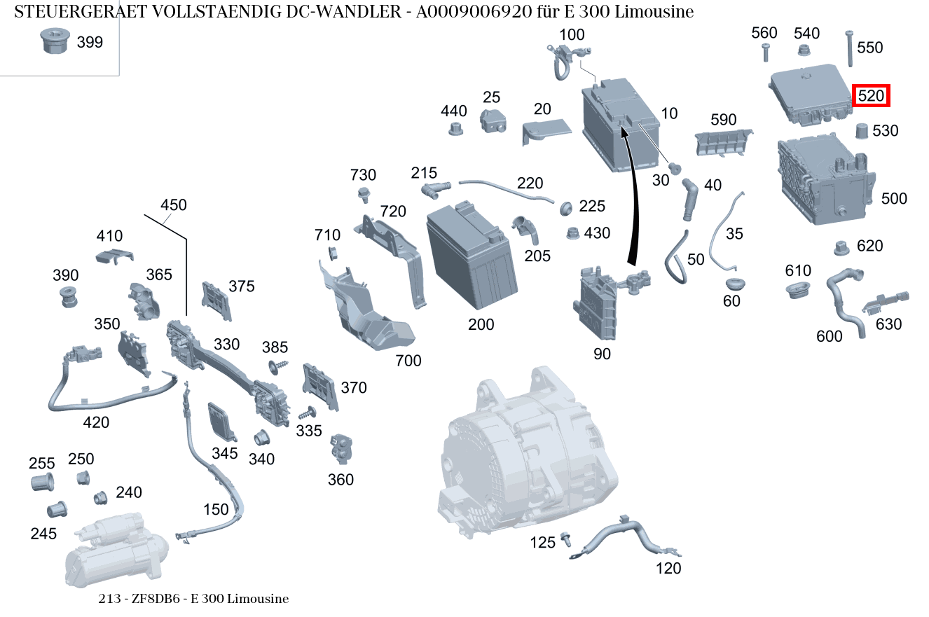 Steuergerät vollständig DC-WANDLER E 300 Limousine 213