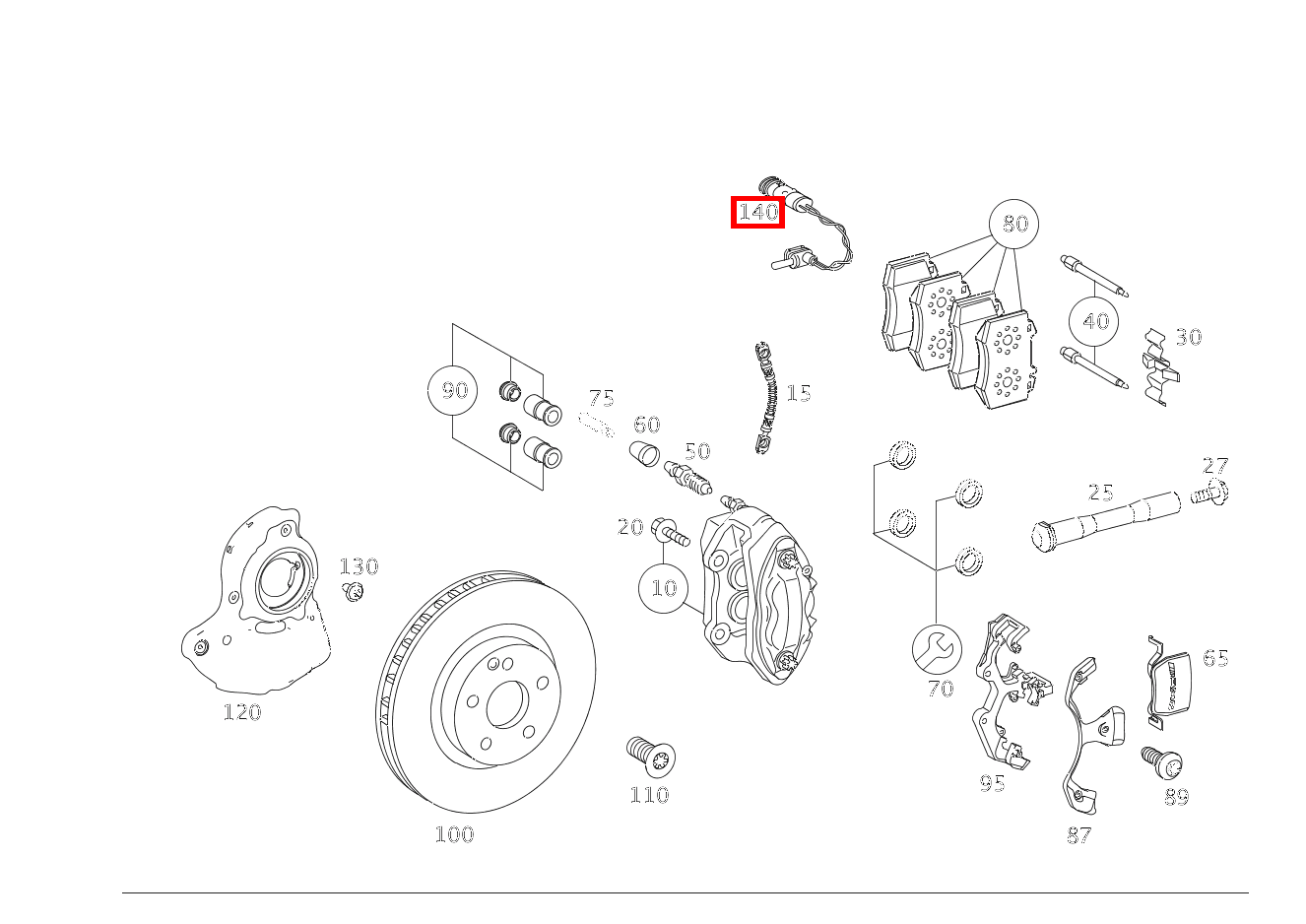 Belagverschleisssensor Bremsbelagverschleißanzeige Vorderachse CL500 4M BE 216