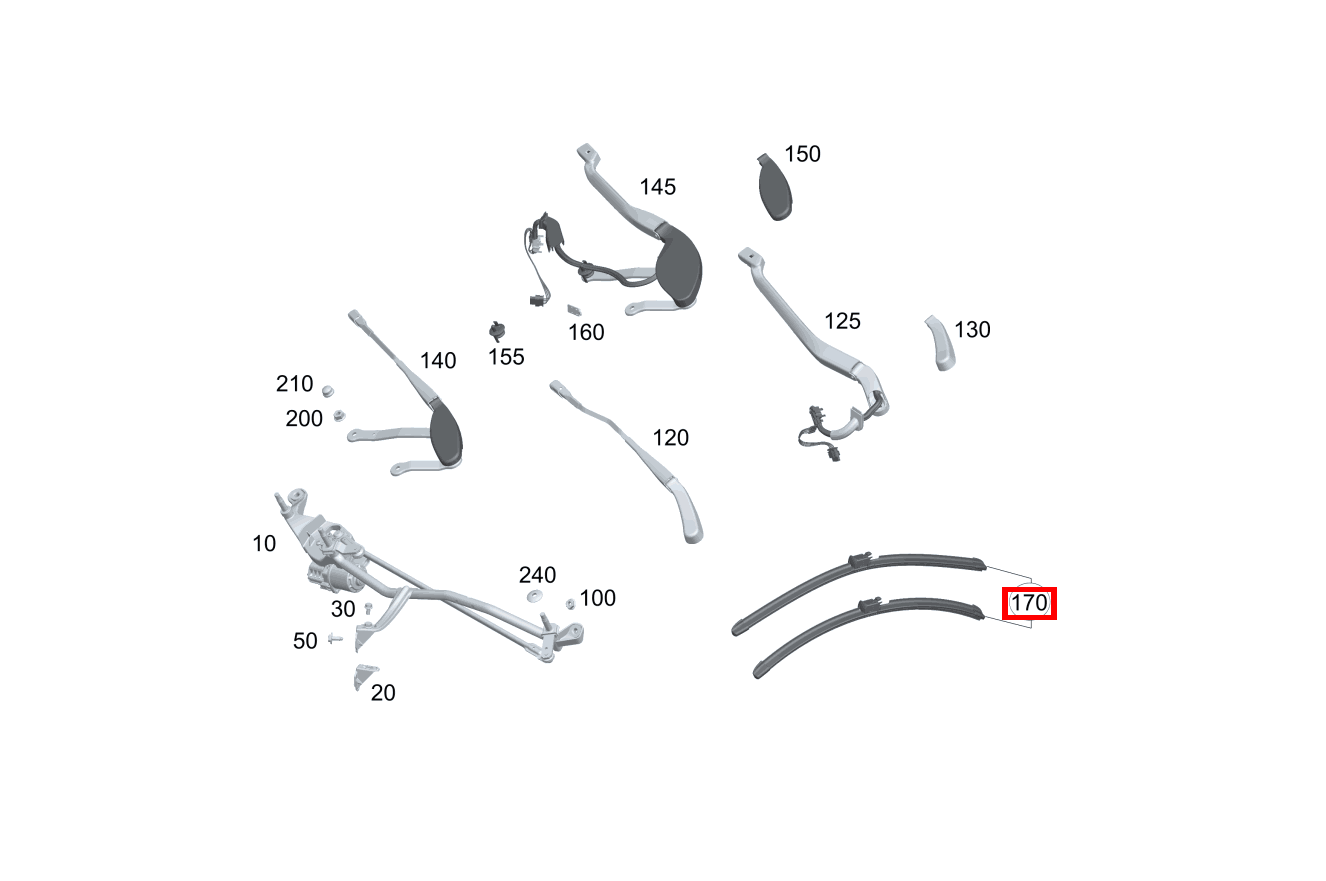 REP.SATZ WISCHERBLATT Wischerset, Fahrer- und beifahrerseitig E 300 Cabriolet 238