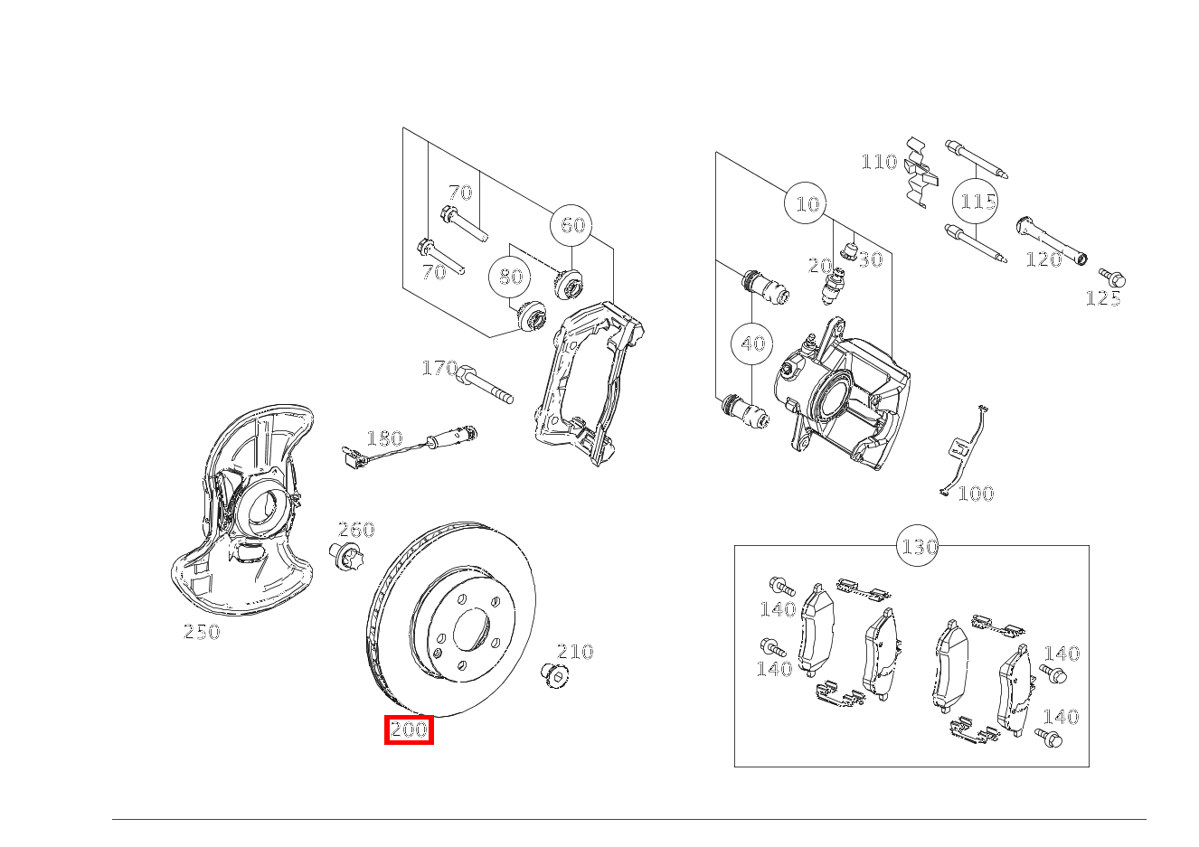 Bremsscheibe belüftet Vorne rechts C200TK 204 Bremsscheibe belüftet Vorne rechts C200TK 204