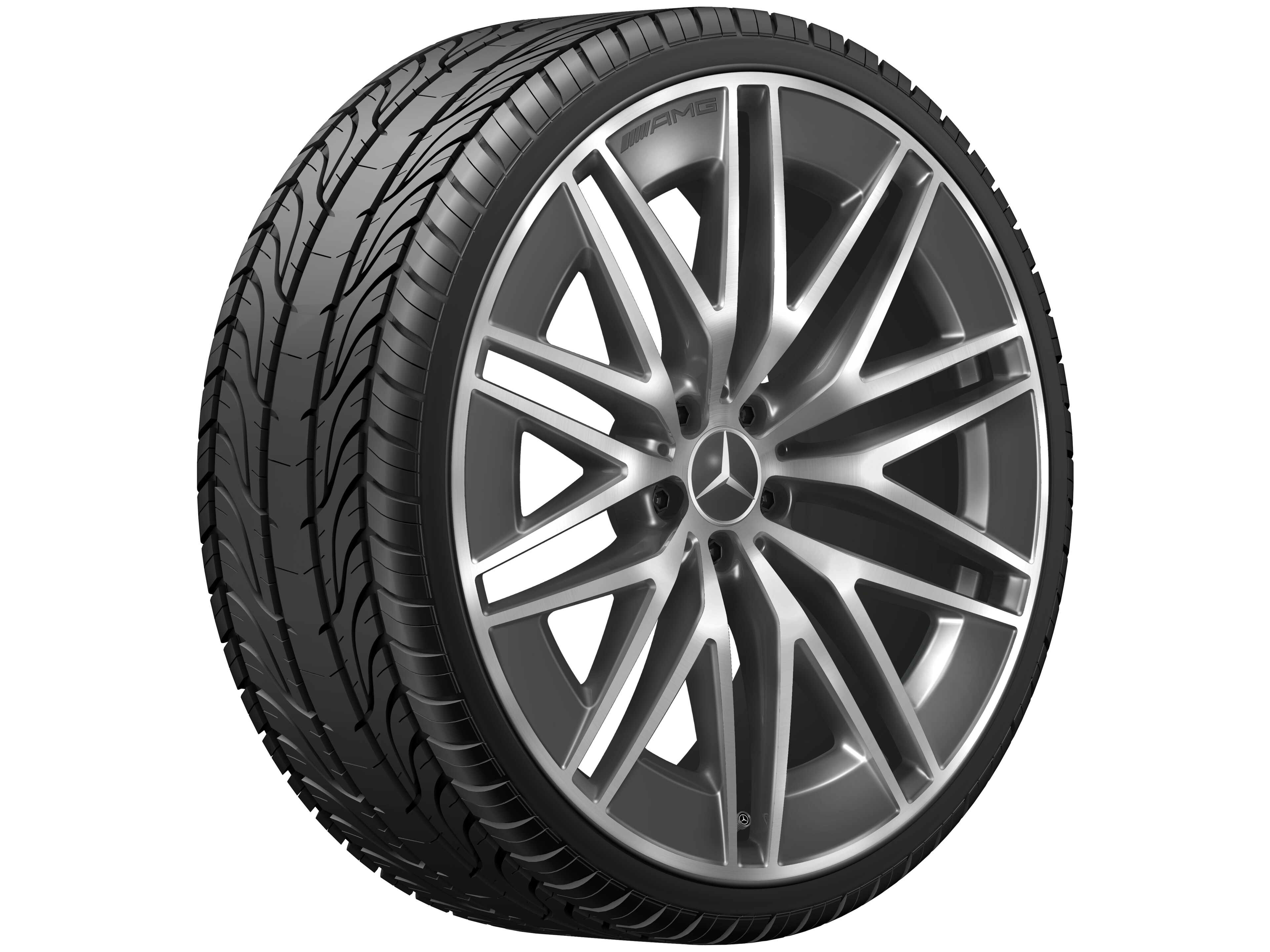 AMG Vielspeichen-Rad, 22 Zoll, 10 J x 22 ET 55, tantalgrau, glanzgedreht