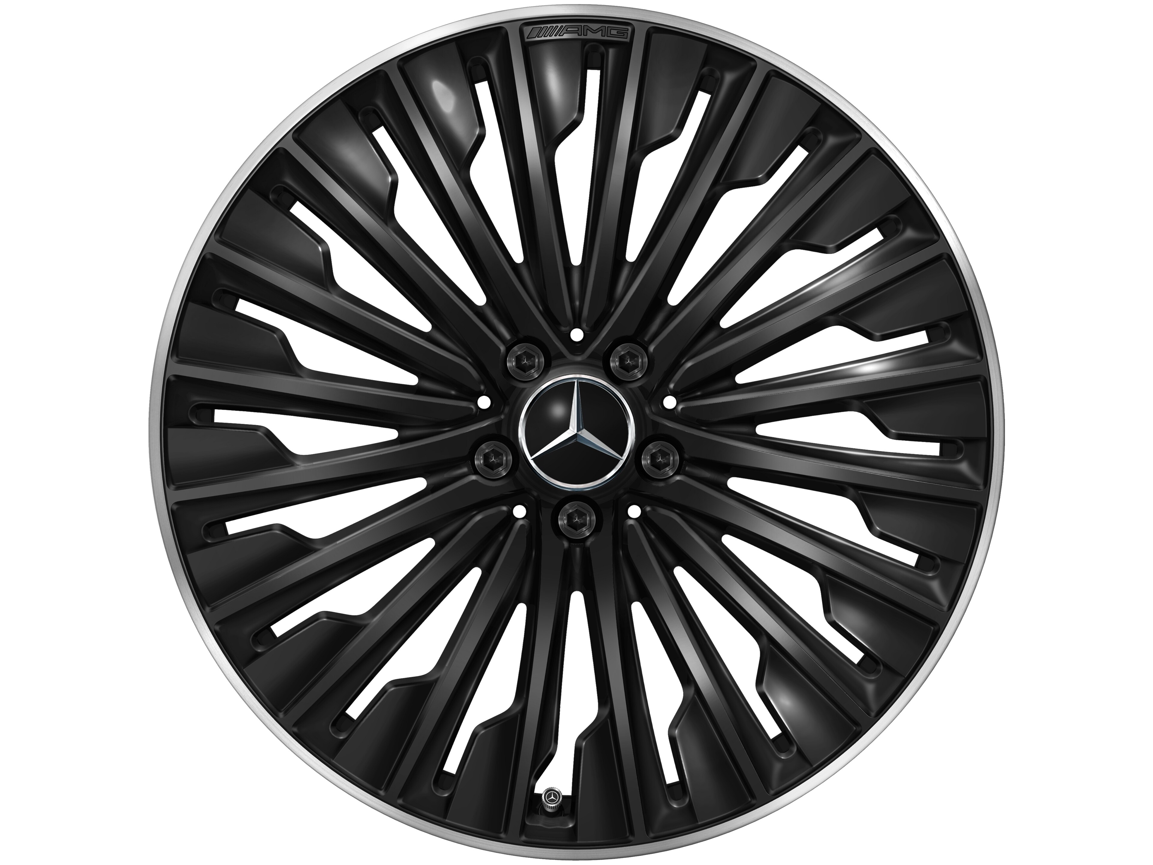 AMG Vielspeichen-Rad, 20 Zoll, Felgenhorn glanzgedreht 9,5 J x 20 ET 51, schwarz