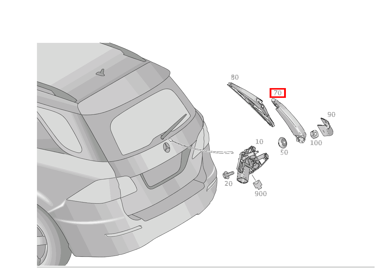 SCHEIBENWISCHERARM HECKWISCHER GLE 350 4MATIC 166