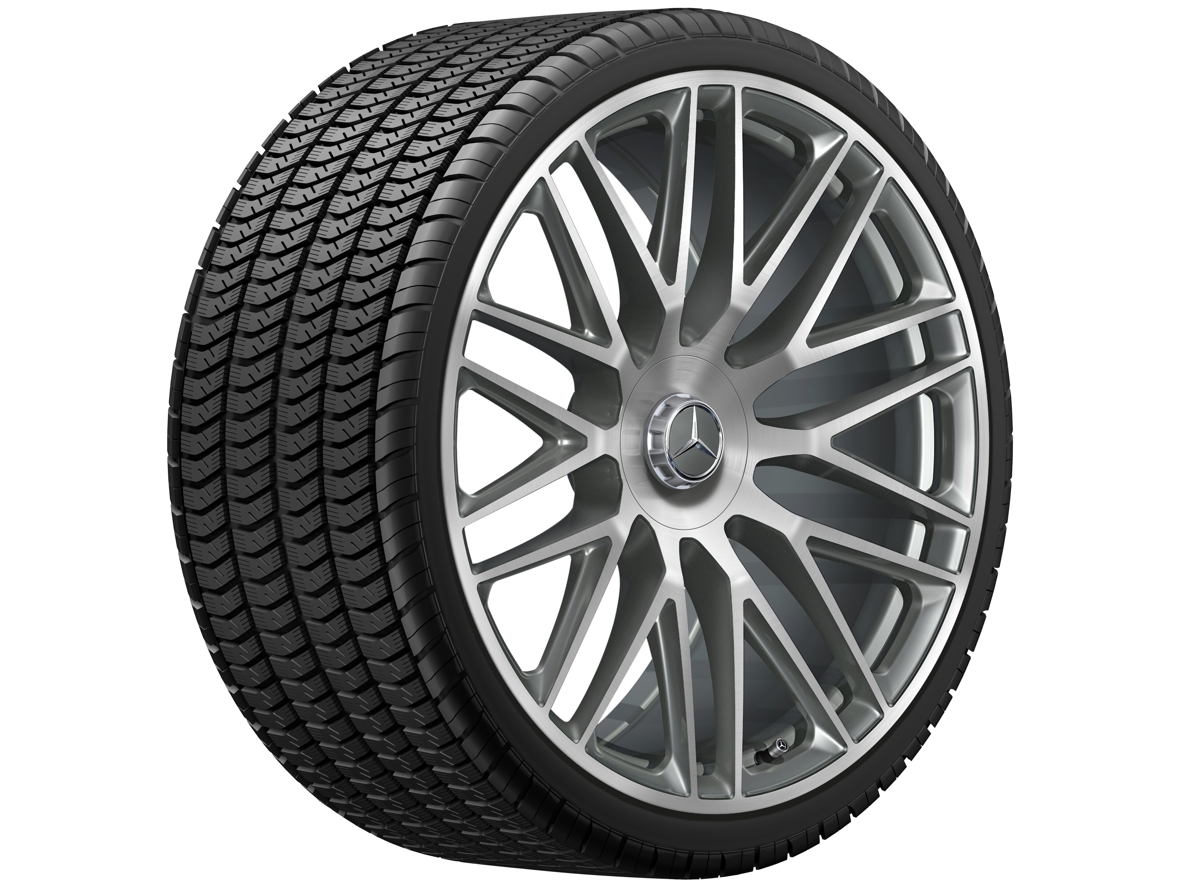 Mercedes-Benz - AMG Schmiederad, 23 Zoll, 10 J x 23 ET 45, titangrau, glanzgedreht
